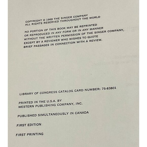 VINTAGE SINGER SEWING BOOK 1969 1st EDITION 1st PRINTING GLADYS CUNNINGHAM - Picture 3 of 8